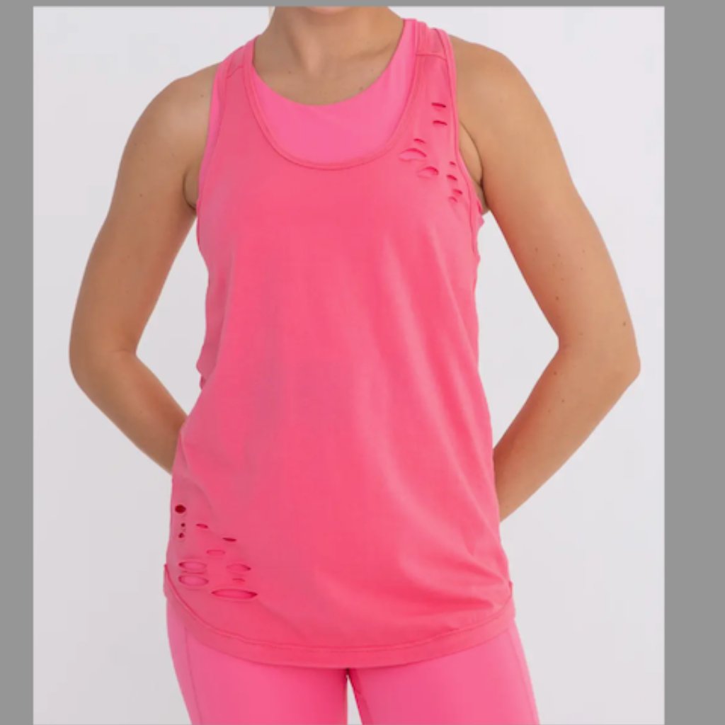 Mono B Distressed Racerback Relaxed Tank - Nwt
